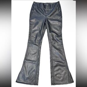 We The Free Black Faux Leather Flared Pants